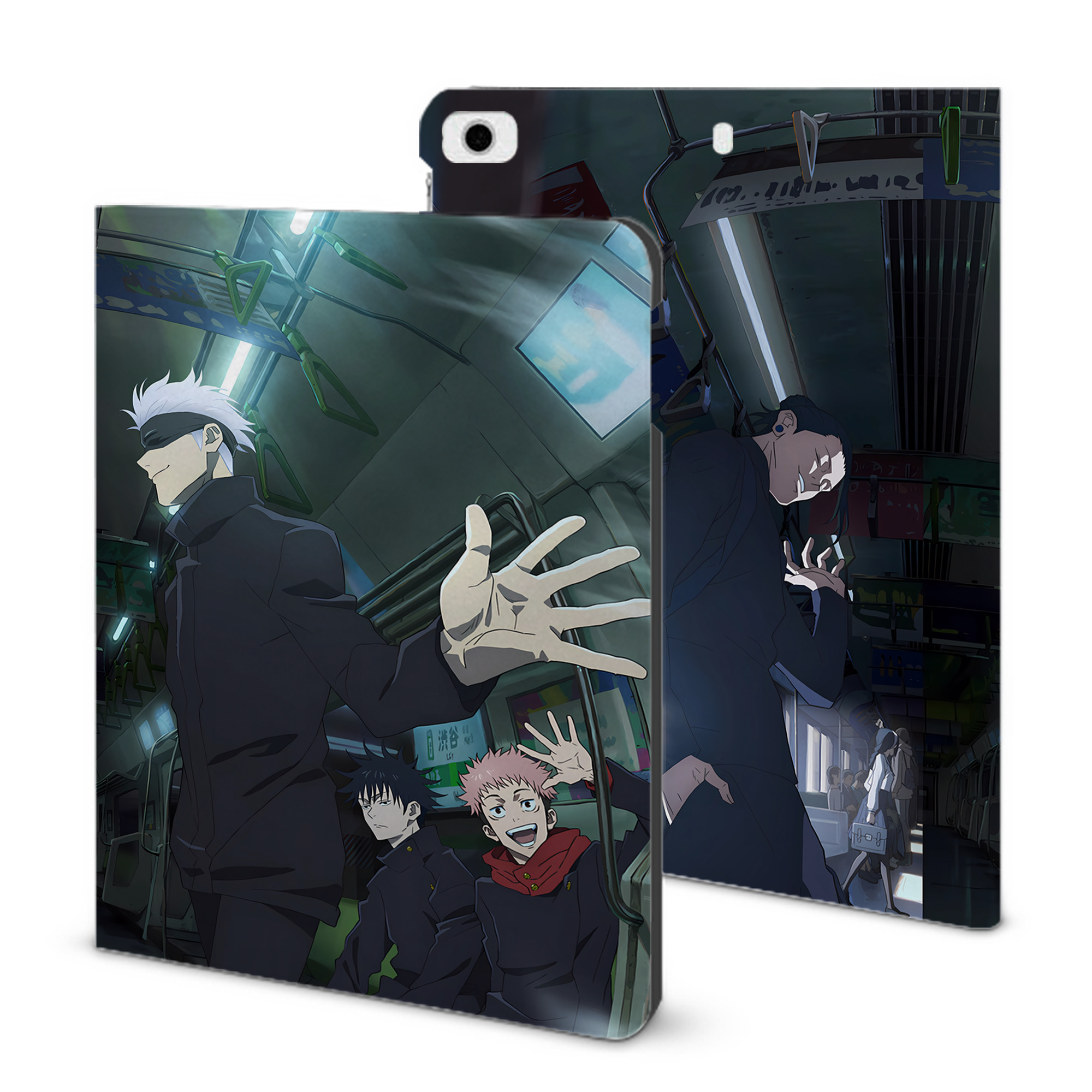 （画像用） 呪術廻戦 Jujutsu Kaisen IPad ケース ブック型 PUレザー TPU 耐衝撃 軽量 薄型 ペン収納なし 全面保護 IPad 各モデル対応